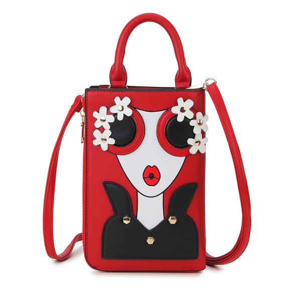 Novelty Lady Face Shoulder Bags Funky Pu Leather Top Handle Satchel :o) - Picture 1 of 2